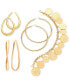 ფოტო #2 პროდუქტის Large Patterned Teardrop Shape Hoop Earrings in 14k Gold Vermeil