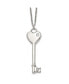 ფოტო #1 პროდუქტის Polished with CZ Heart Key Pendant on a Cable Chain Necklace