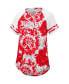 ფოტო #3 პროდუქტის Women's Red, White Wisconsin Badgers Annie Oversized Tie-Dye Raglan T-shirt