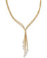 ფოტო #1 პროდუქტის Cultured Freshwater Pearl (6-1/2 mm) Multi-Strand 18" Lariat Necklace in 14k Gold-Plated Sterling Silver