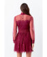 Фото #6 товара Women's Long Sleeve Lace Mini Dress