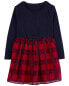 Toddler Long-Sleeve Plaid Dress 4T