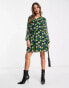 Фото #8 товара River Island cowl neck mini dress in green