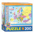 Фото #1 товара Пазл Европейская карта EUROGRAPHICS 200 деталей