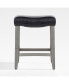 Фото #3 товара 24" Upholstered Saddle Seat Faux Leather Counter Stool