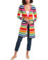 Фото #1 товара Minnie Rose Stripe Cashmere Duster Women's Pink Xs