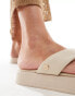 Фото #2 товара Walk London Geneva Padded Toe Post Sandals In Off White Leather