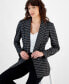 Women's Knit-Jacquard Open-Front Long-Sleeve Blazer, Created for Macy's