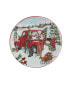 Фото #3 товара Red Truck Snowman 4 Piece Canape Plate Set