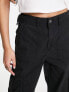 Bershka straight leg cargo trousers in black