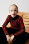 Ribbed knit striped sweater