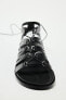 Фото #5 товара Кожаные сандалии со шнуровкой ZARA