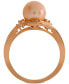 ფოტო #3 პროდუქტის Pink Cultured Freshwater Pearl (8mm) & Diamond (1/4 ct. t.w.) Swirl Ring in 14k Rose Gold