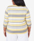 Фото #2 товара Plus Size Charleston Striped Top with Side Ruching