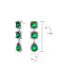 Фото #3 товара Long Geometric Green Teardrop CZ Statement Chandelier Earrings For Women Prom