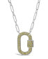 Pave Cubic Zirconia Carabiner Lock Necklace