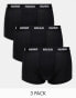 Фото #1 товара Hugo Bodywear 3 pack trunks in black with logo waistband