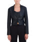 ფოტო #1 პროდუქტის Women's Faux-Leather Fitted Jacket