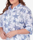 Фото #5 товара Plus Size All American Stars and Stripe Button Down Blouse