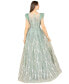 Women's Lace ballgown with Feather Cap Sleeves
