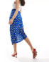 Never Fully Dressed Jaspre wrap midaxi skirt co-ord in blue bandana print