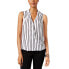 Inc International Concepts Women's Striped V Neck Blouse White 14