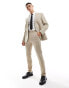 ASOS DESIGN skinny fit wool mix suit trousers in camel basketweave