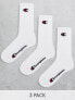 Фото #1 товара Champion 3 pack logo crew socks in white