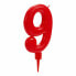 Вуаль День рождения Красный Номера 9 (12 штук)