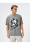 Футболка Koton Oversize Skull Print Crew Neck