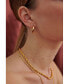 Women's Shiny Jordan 18K Gold Plated Brass Small Hoop Earrings, 0.8"