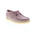 Фото #2 товара Clarks Wallabee 26165558 Womens Pink Nubuck Oxfords & Lace Ups Casual Shoes