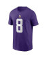 Фото #2 товара Men's Kirk Cousins Purple Minnesota Vikings Player Name and Number T-shirt