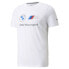 Puma Bmw Mms Ess Logo Crew Neck Short Sleeve T-Shirt Mens White Athletic Casual