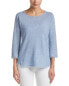 Incashmere Fringe Linen & Cashmere-Blend Pullover Women's M