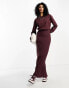 Фото #2 товара ASOS DESIGN high neck long sleeve maxi dress with blouson body in chocolate