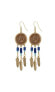 Фото #1 товара 16414 Indian Penny One Cent Coin Lapis Glass Beaded Feather Fish Hook Earrings