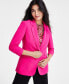 Фото #1 товара Women's Ruched 3/4-Sleeve One-Button Blazer, Created for Macy's