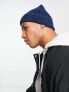 River Island ribbed beanie in navy