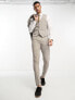 ASOS DESIGN skinny suit trousers in micro check in stone