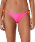 Фото #1 товара Women's Contrast Side Tie Bikini Bottoms