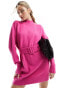 & Other Stories knitted belted mini dress in pink