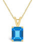 Blue Topaz (4-1/4 ct. t.w.) Pendant Necklace in 14K White Gold or 14K Yellow Gold