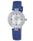 ფოტო #1 პროდუქტის Women's Matera Swiss Quartz Blue Italian Suede Strap Watch 35mm