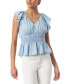 ფოტო #1 პროდუქტის Women's Nyra Cotton Flutter-Sleeve Blouse