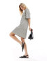 Vero Moda Aware oversized t-shirt dress in cream stripe