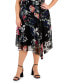 ფოტო #4 პროდუქტის Plus Size Floral-Print Sleeveless Handkerchief-Hem Dress