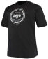 Фото #4 товара Men's Big and Tall Black New York Jets Color Pop T-shirt