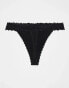 Фото #2 товара ASOS DESIGN Curve Minnie 3 pack cotton thong with lace waistband in black