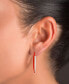 ფოტო #5 პროდუქტის Cubic Zirconia & Enamel In & Out Oval Hoop Earrings